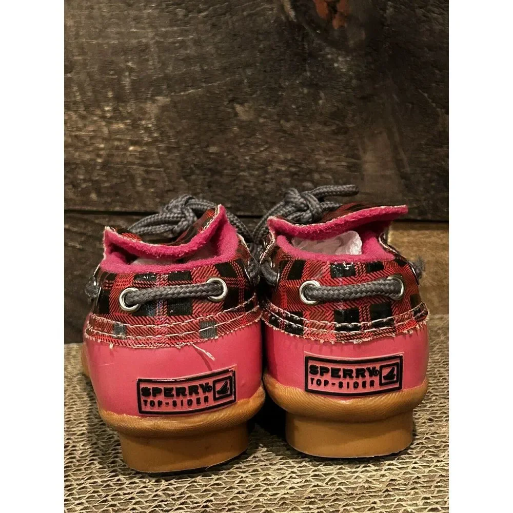 Sperry Pink Plaid Duckie shoes‎ steel shank Girl's 12